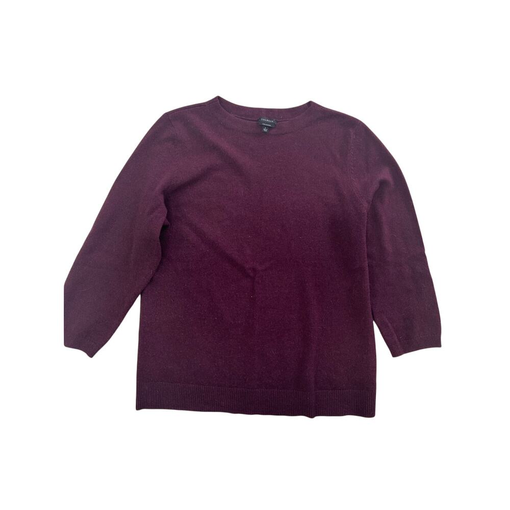 Talbots Women’s Cashmere Crewneck Sweater in Deep Burgundy Size L